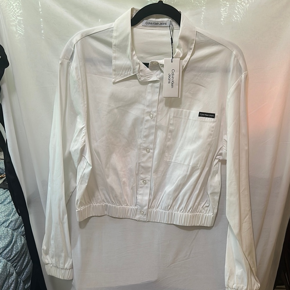 Calvin Klein White Collared Shirt